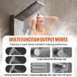 Panou dus cu hidromasaj, Inox Argintiu, 6 functii, Led, 1350 × 200 × 440 mm, 5 jeturi masaj corporal, Afisaj si lumina Led
