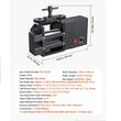 Masina electrica de laminat aur, argint, cupru, Grosime reglabila 0.03-7 mm, 4 in 1, Putere 90 W