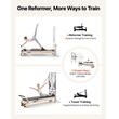 Aparat pilates, cadru lemn, 2.4 m, max 180 kg, Sistem rezistenta 5 x arcuri, Role cu rulmenti dubli, sine inox