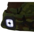 Caciula cu LED reincarcabila prin USB, Strend Pro Camouflage, unisex, marime universal, 4xSMD, Li-Ion