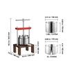 Presa manuala pentru struguri, citrice, vinete Vevor, suport lemn, capacitate 1.56 l, cos inox, diametru cos 13 cm
