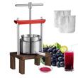 Presa manuala pentru struguri, citrice, vinete Vevor, suport lemn, capacitate 1.56 l, cos inox, diametru cos 13 cm