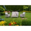 Set mobilier de gradina, canapea si 2 fotolii, max 150 kg, gri, cu perne 