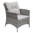 Set mobilier de gradina, canapea si 2 fotolii, max 150 kg, gri, cu perne 