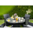 Set mobilier de gradina 4 scaune si o masa, 150 kg, cu perne, gri inchis