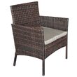 Set mobilier de gradina, canapea si 2 fotolii, max 150 kg, Maro, cu perne 