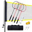 Set badminton, fileu, 4 x rachete, 3 x fluturasi, 6150x1585 mm