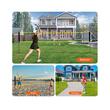 Set badminton, fileu, 4 x rachete, 3 x fluturasi, 6150x1585 mm