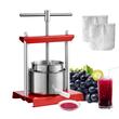 Presa manuala pentru struguri, citrice, vinete Vevor Inox, capacitate 2 l, diametru cos 13 cm