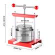 Presa manuala pentru struguri, citrice, vinete Vevor Inox, capacitate 2 l, diametru cos 14 cm