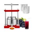 Presa manuala pentru struguri, citrice, vinete Vevor Inox, capacitate 5.5 l, diametru cos 22 cm