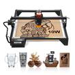 Masina de gravat cu laser 10 W, iOS, Windows sau Linux, 38 x 40 cm, viteza 10000 mm/min, motor pas cu pas, transmisie sincrona cu curea
