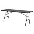Masa camping, pliabila, portabila, Otel/HDPE, 1800x740x740 mm, Negru