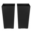 Set 2 x Ghivece inalte pentru exterior/interior, Negru, Inaltime 55 cm, Material premium PP, drenaj incorporat