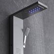 Panou dus cu hidromasaj, Inox Argintiu, 5 functii, 1345 × 200 × 460 mm, jeturi masaj corporal, lumina Led