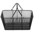 Set 12 cosuri de cumparaturi cu stand, Vivatechnix Metal, capacitate 20 kg, Negru, 41 x 31 x 18 cm 