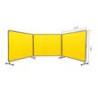 Perdea sudura impotriva scanteilor cu cadru otel, 3 Panouri 183x305 cm, 12 x roti, galben