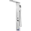 Panou dus cu hidromasaj, Inox Argintiu, 5 functii, 1345 × 200 × 460 mm, jeturi masaj corporal, lumina Led