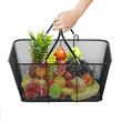 Set 12 cosuri de cumparaturi cu stand, Vivatechnix Metal, capacitate 20 kg, Negru, 41 x 31 x 18 cm 