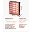 Organizator accesorii cu 18 sertare, Plastic, 38x16x47 cm