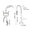 Baterie profesionala, Montaj Blat/Chiuveta, Inox, distanta fixare ajustabila 7,75"-8,25", Dus extractibil, Inaltime 112 cm