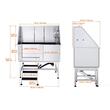 Cada pentru animale de companie All-in-One, Inox, Accesorii complete dus, baterie, Scara 3 trepte, max 150 kg, 1270x1565x700 mm, deschidere usa pe stanga