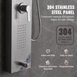 Panou dus cu hidromasaj, Inox Argintiu, 5 functii, 1345 × 200 × 460 mm, jeturi masaj corporal, lumina Led