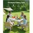Masa camping, pliabila, portabila, Otel/HDPE, 1800x700x730 mm, Alb