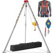 Trepied de salvare si lucru, protectia muncii in canalizari, Capacitate vertical 180 kg, Lungime 30 m, Troliu, Forta 500 N, Ham, Geanta transport