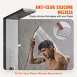 Panou dus cu hidromasaj, Inox Argintiu, 5 functii, 1345 × 200 × 460 mm, jeturi masaj corporal, lumina Led