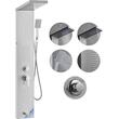 Panou dus cu hidromasaj, Inox Argintiu, 5 functii, 1345 × 200 × 460 mm, jeturi masaj corporal, lumina Led