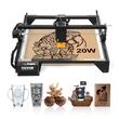 Masina de gravat cu laser 20 W, iOS, Windows sau Linux, 38 x 40 cm, viteza 10000 mm/min, motor pas cu pas, transmisie sincrona cu curea