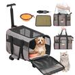 Geanta pentru transport animale mici Vevor 445x310x300 mm, max 10 kg, 4 roti si maner aluminiu