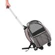 Rucsac pentru transport animale mici Vevor 425x355x280mm, max 8.1 kg, 4 roti detasabile si maner aluminiu