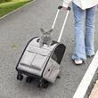 Rucsac pentru transport animale mici Vevor 425x355x280mm, max 8.1 kg, 4 roti detasabile si maner aluminiu