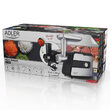 Masina de tocat carne cu accesorii carnati si razatoare, 600 W, Inox, Negru/Gri, 3 site, 1 kg/min