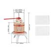 Presa mica pentru struguri sau fructe moi, 12 l, dimensiune 610 x 400 mm