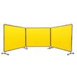 Perdea sudura impotriva scanteilor cu cadru otel, 3 Panouri 183x305 cm, 12 x roti, galben