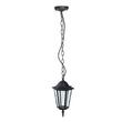 Felinar plafon, cu lant, Fara bec, E27, Aluminiu si sticla, 170 x 170 x 840 mm, IP44 exterior, Negru