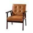 Fotoliu retro cu cadru lemn, max 150 kg, Maro, 64 x 72 x 80 cm