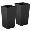 Set 2 x Ghivece inalte pentru exterior/interior, Negru, Inaltime 75 cm, Material premium PP, drenaj incorporat