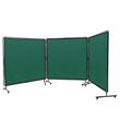 Perdea sudura impotriva scanteilor cu cadru otel, 3 Panouri 183x183 cm, 12 x roti, Verde