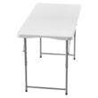 Masa camping, pliabila, portabila, Otel/HDPE, 1220x600x(480/610/740) mm, Alb
