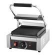 Grill Panini, Profesional, suprafata de gatit Striata/Striata 22x23 cm, controlul temperaturii 50°C la 300°C, Placi emailate din fonta, 1800 W
