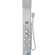 Panou dus cu hidromasaj, Inox Argintiu, 5 in 1, Afisaj si lumina Led, 1340 × 200 × 430 mm, 8 x jeturi masaj corporal