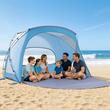 Cort de plaja 6 persoane, protecție UPF 50+, Albastru, 2850 x 1750 x 1840 mm, Geanta transport