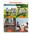 Masa camping, pliabila, portabila, Otel/HDPE, 1220x600x(480/610/740) mm, Alb