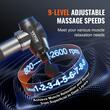 Aparat electric de masaj, Portabil, 9 reglaje viteza, 6 varfuri interschimbabile, Negru, Acumulator 2.5 Ah, 28 W, motor fara perii, 2200 rpm