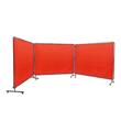 Set 3 x panouri cu cadru metalic protectie la sudura, Rosu, 24 x roti, dimensiune panou 1.8x2.4 m