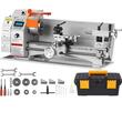 Mini Strung profesional pentru prelucrare metal, 800 W, viteza variabila 150-2500 rpm, mandrina cu 3 falci